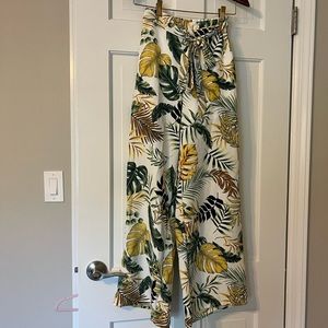 J.O.A Silk Floral Wide Legged Pants